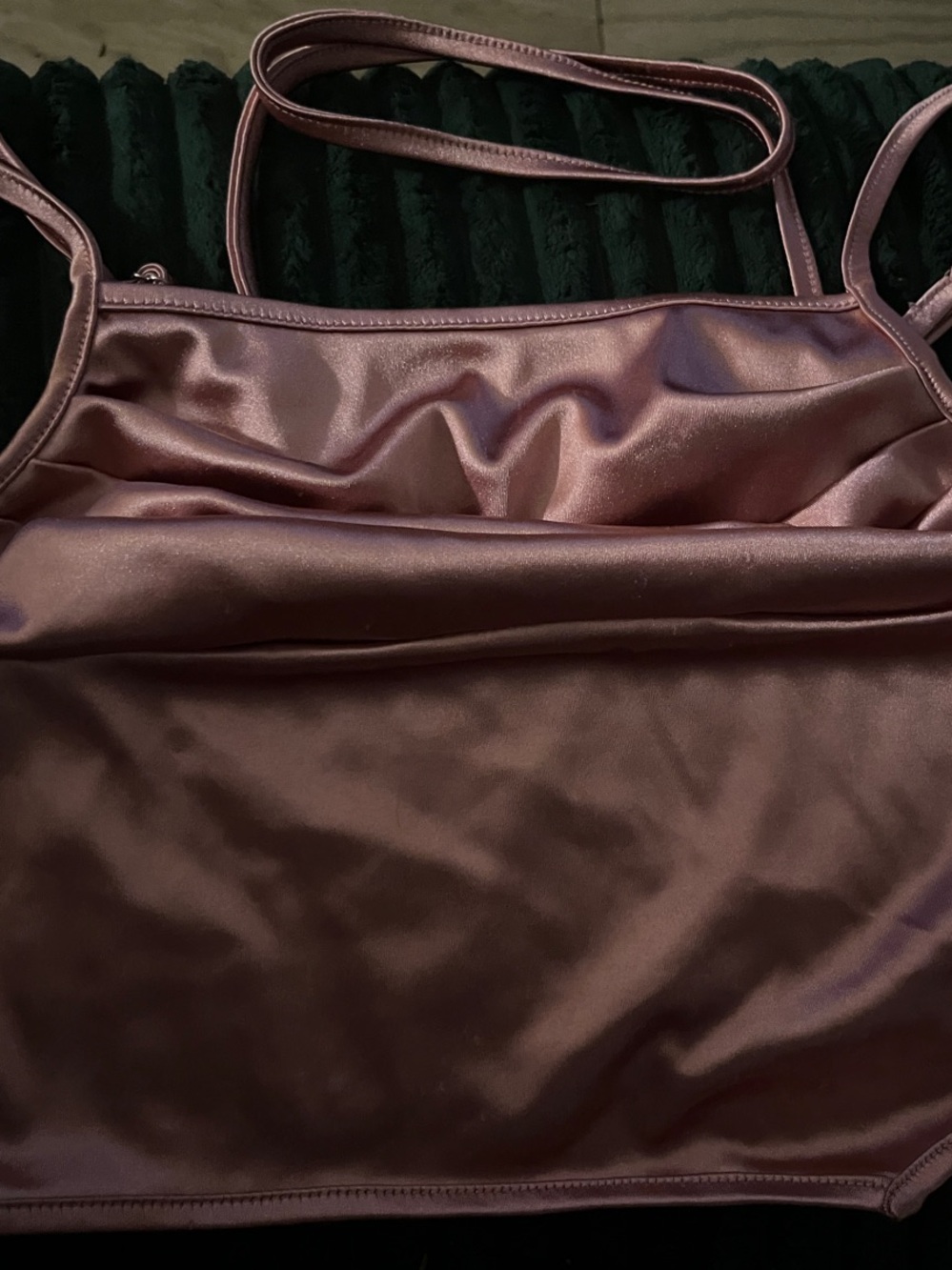 Satin Cami Bralette in Dusty Rose